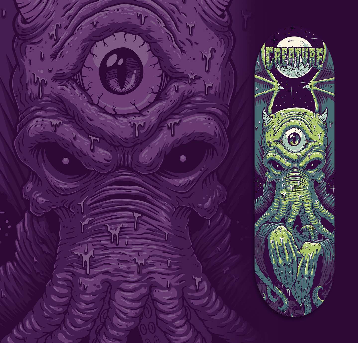 Chump Magic Creature Skateboard Design